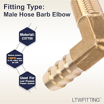 ホースニップル　3/8  ホース内径10φ用 Amazon.co.jp: LTWFITTING ホースニップル エルボ おネジ R(PT)1